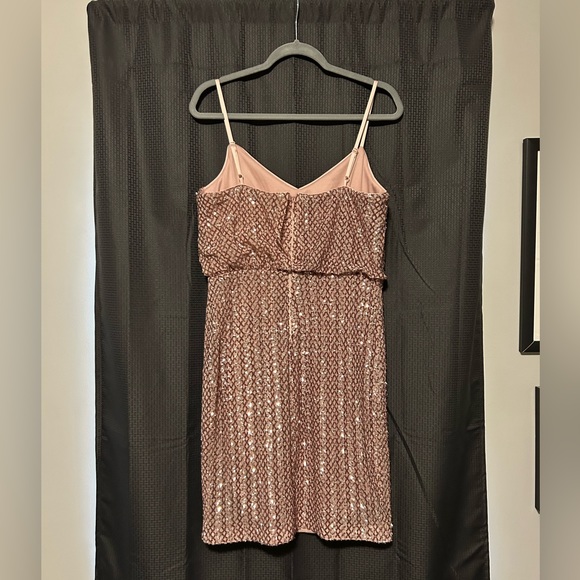 VINCE CAMUTO Sequined Blouson Sheath Dress Rose Pink Women’s Size 12 - Picture 10 of 15